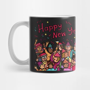 Group of crowds of people celebrate the New Years holidays party Mug